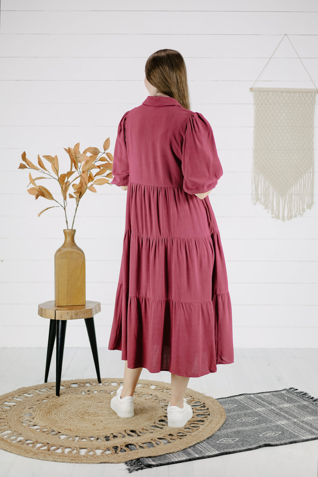 Olivia Midi Dress - Berry/Final Sale