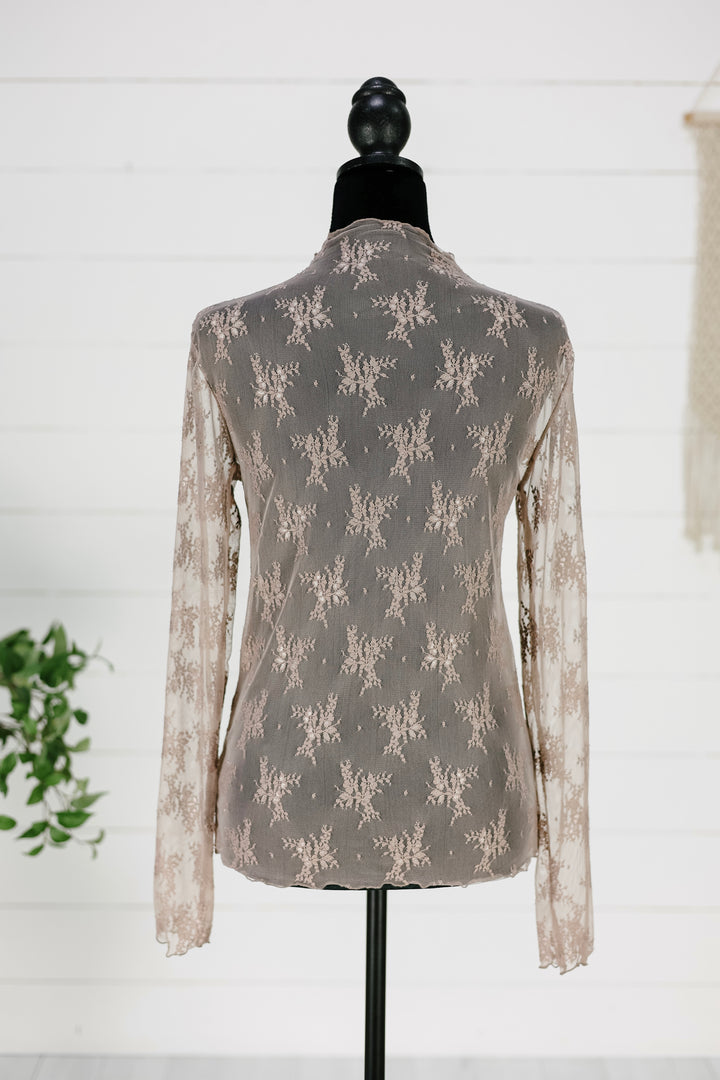 Chandra Lace Layering Top - Cocoa