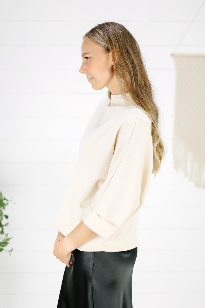 Shay Mock Neck Top - Ivory