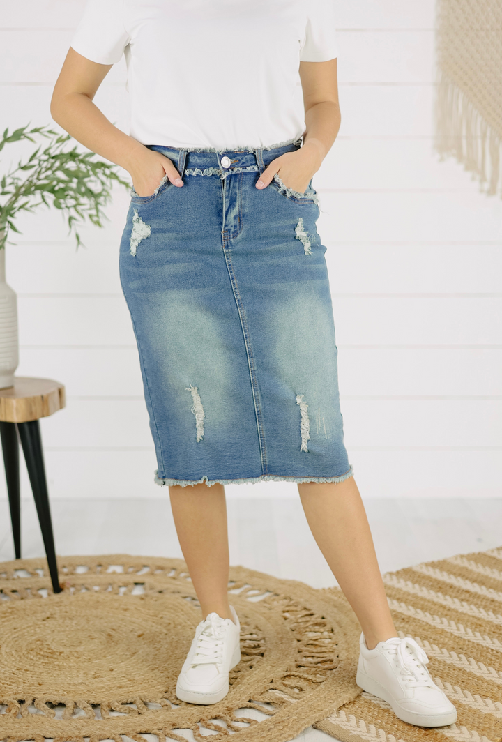 Miles Denim Skirt -Vintage Wash