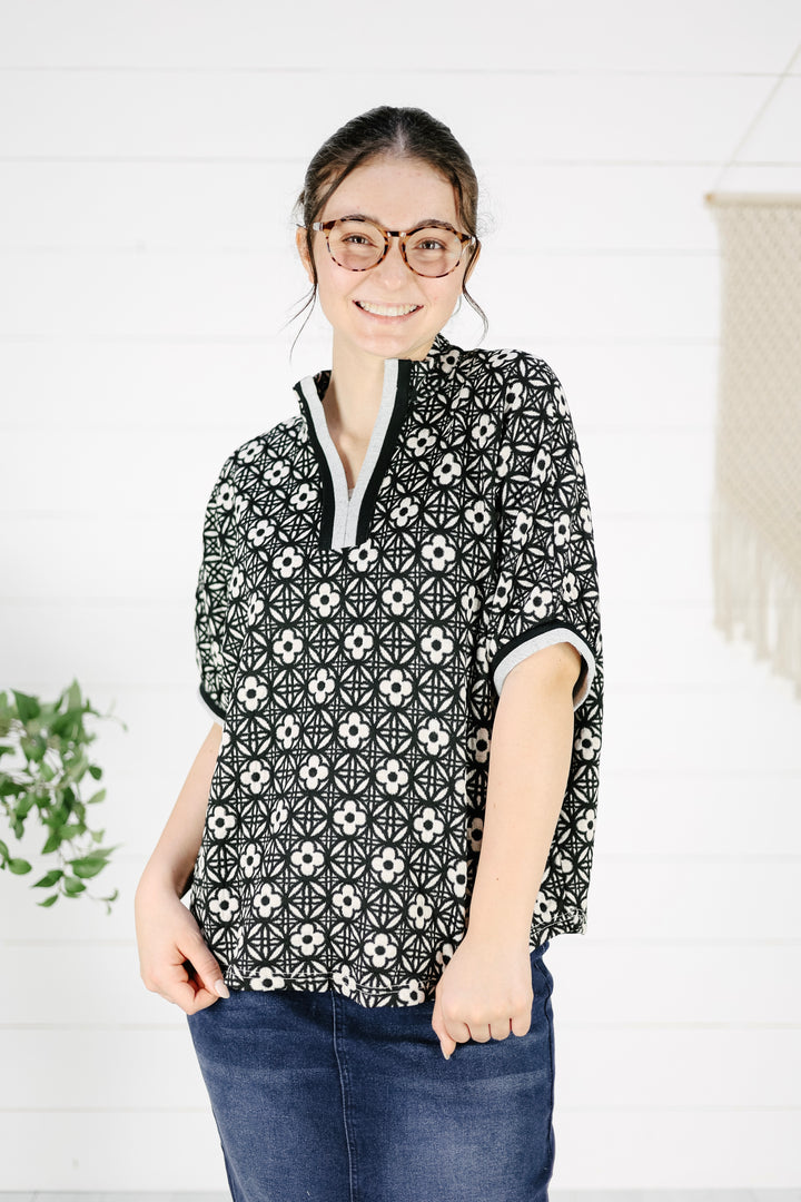Giovanni Textured Top - Black