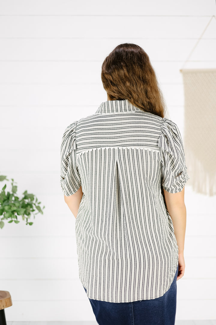 Sadie Stripe Top- Black