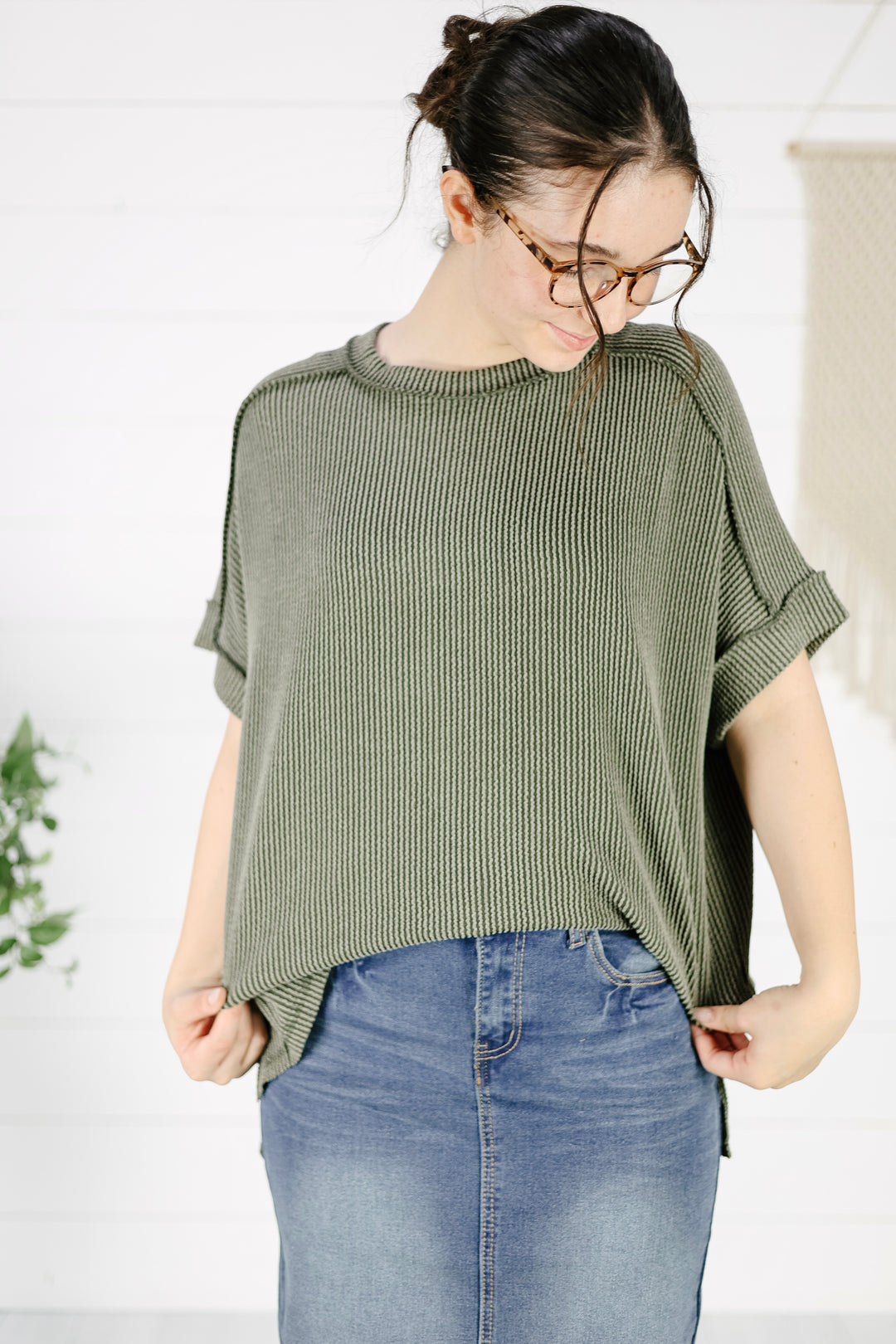 Briggs Top - Dk. Olive