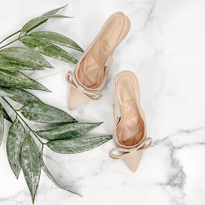 Eleanor Slingback Heels - Nude