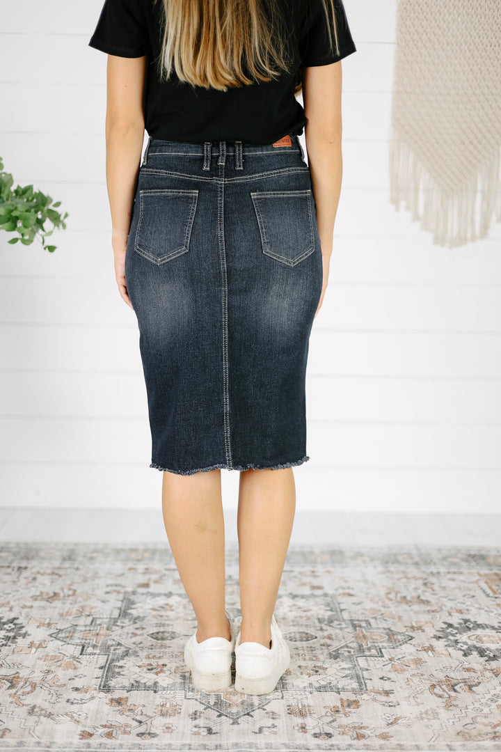 Weslynn Denim Skirt - Black