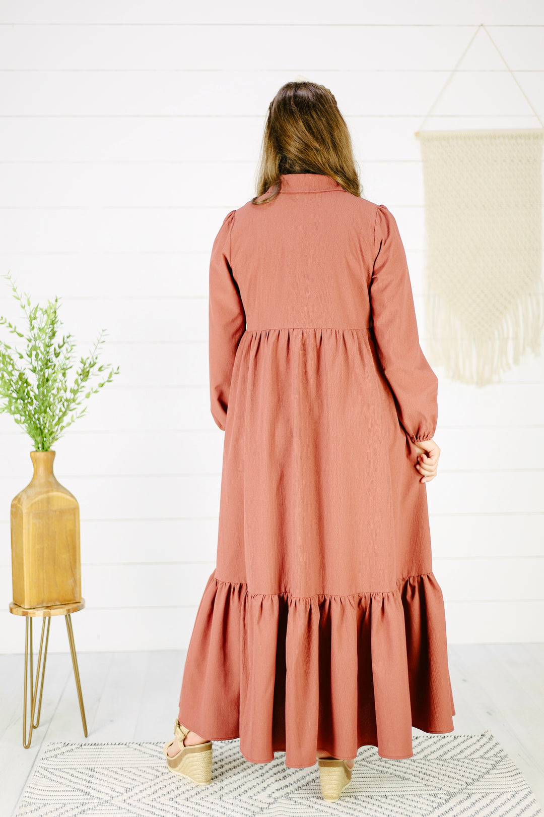 Evangeline Mae Maxi Dress- Terrracotta