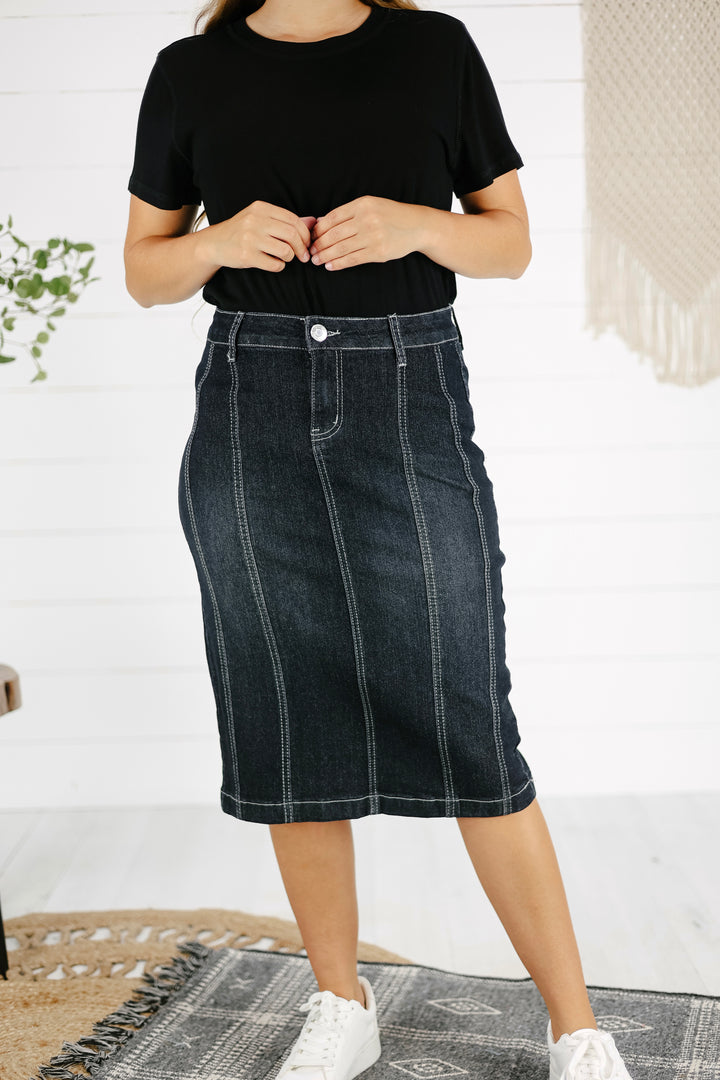 Spencer Denim Skirt - Black Wash