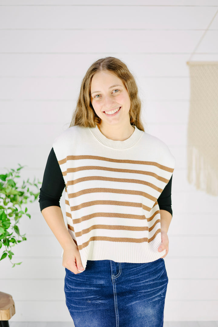 Lane Stripe Sweater- Mocha