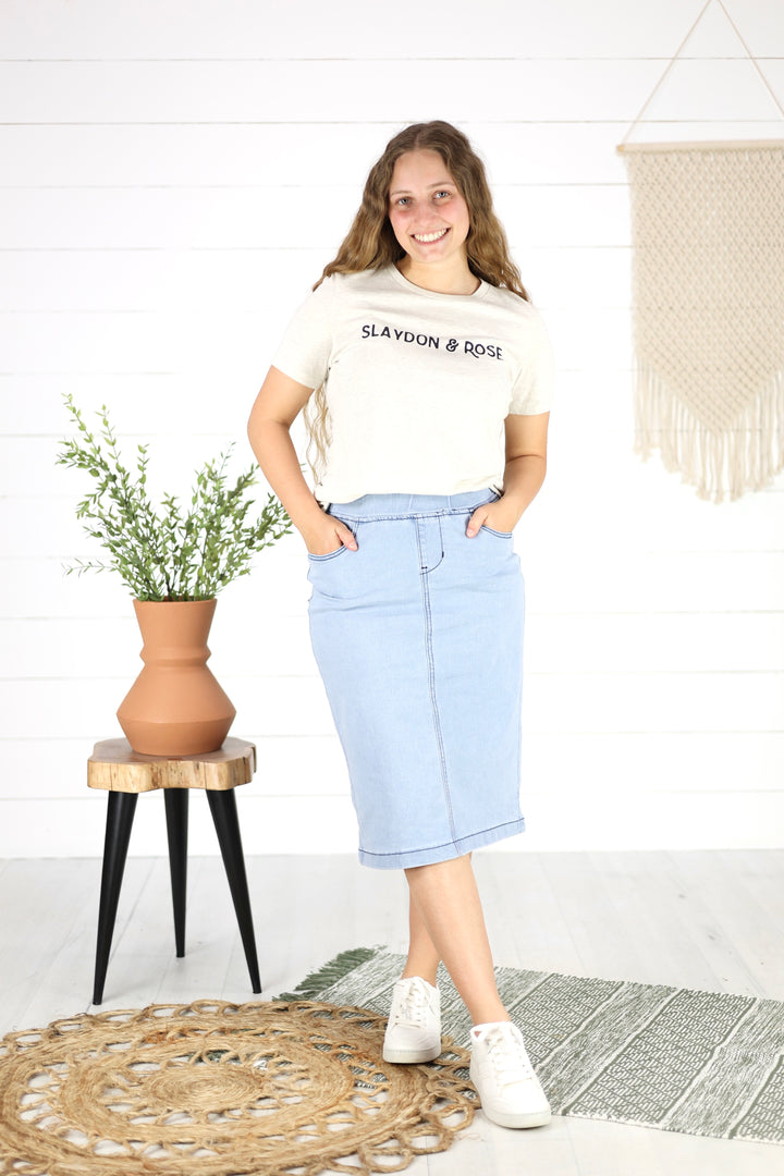 Owen Denim Skirt- Lt. Indigo
