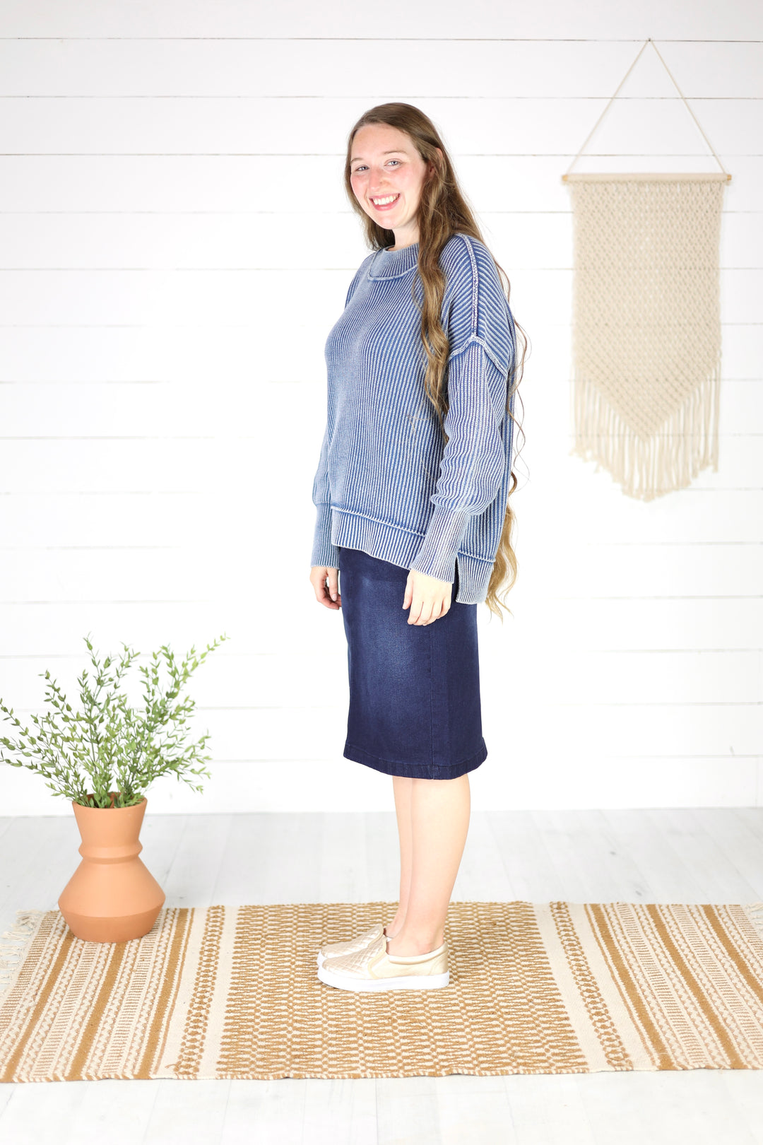 Kanyon Knit Sweater- Classic Blue