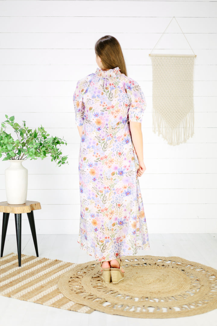 Estella Floral Maxi Dress-Blue