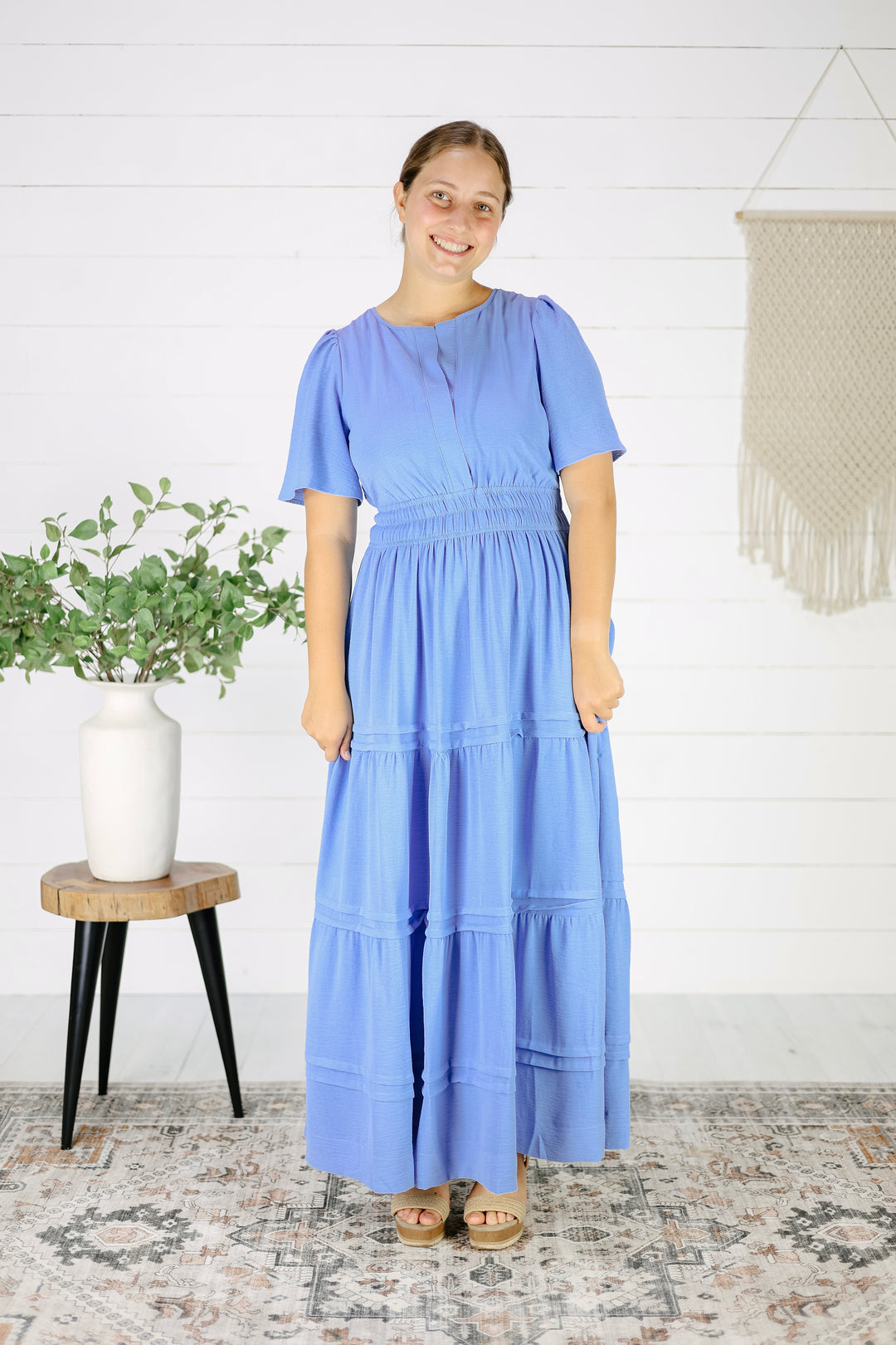 Gina Tiered Maxi Dress- Periwinkle