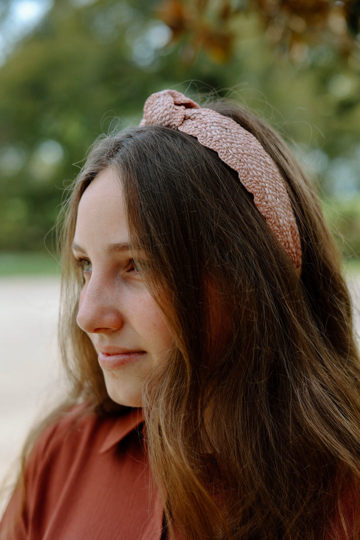 Kelly Top Knot Headband- Blush