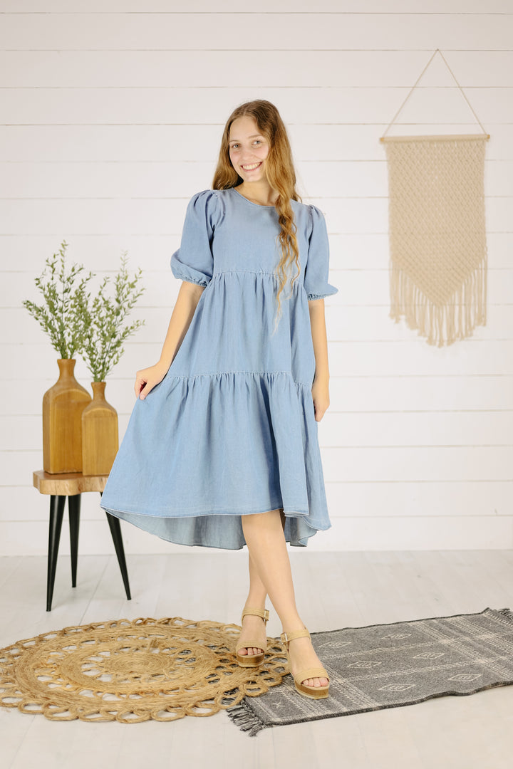 Lauretta Midi Dress- Light Denim