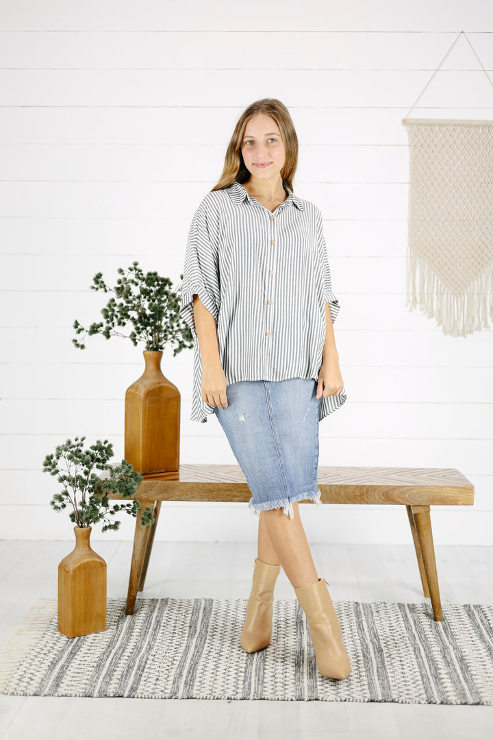 Kylam Stripe Top - Black