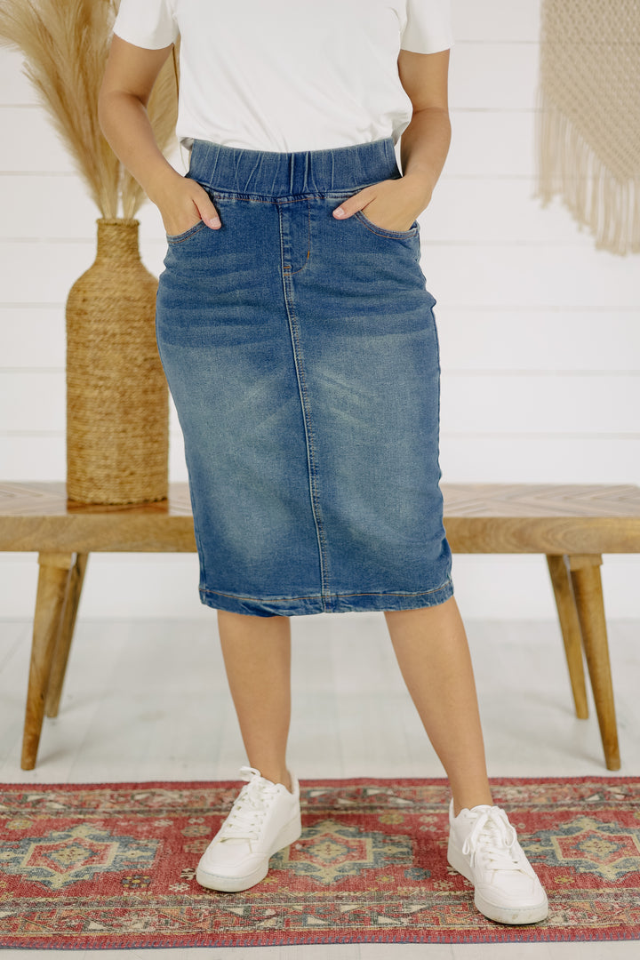 Owen Denim Skirt-Vintage Wash