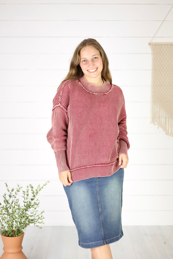 Kanyon Knit Sweater- Cabernet