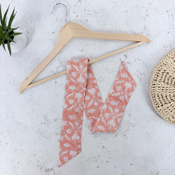 Maribel Cotton Skinny Scarf- Orange