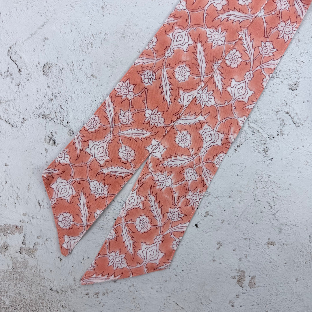 Maribel Cotton Skinny Scarf- Orange