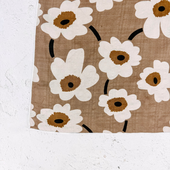 Della Floral Square Scarf - Taupe