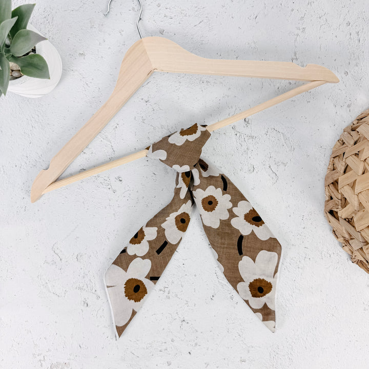 Della Floral Square Scarf - Taupe