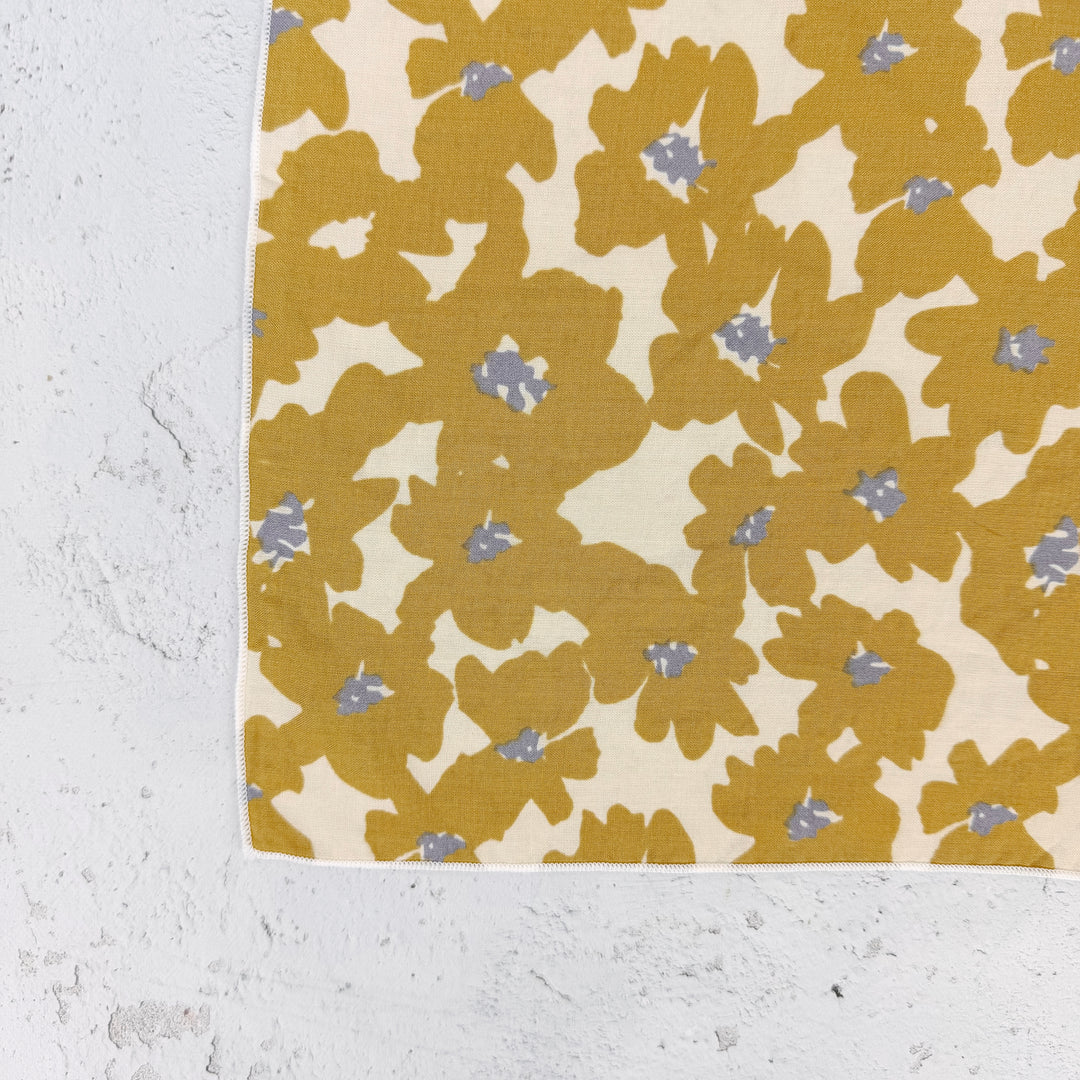 Lottie Floral Square Scarf - Mustard
