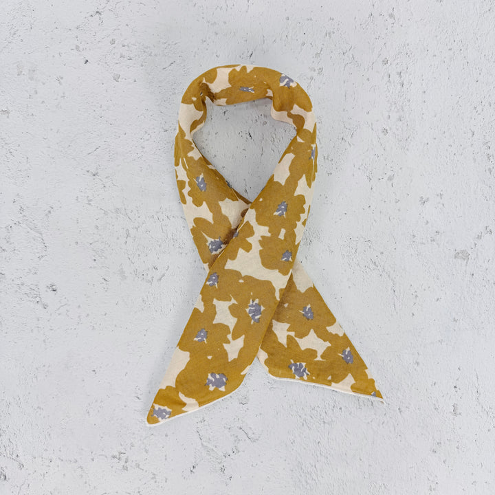 Lottie Floral Square Scarf - Mustard
