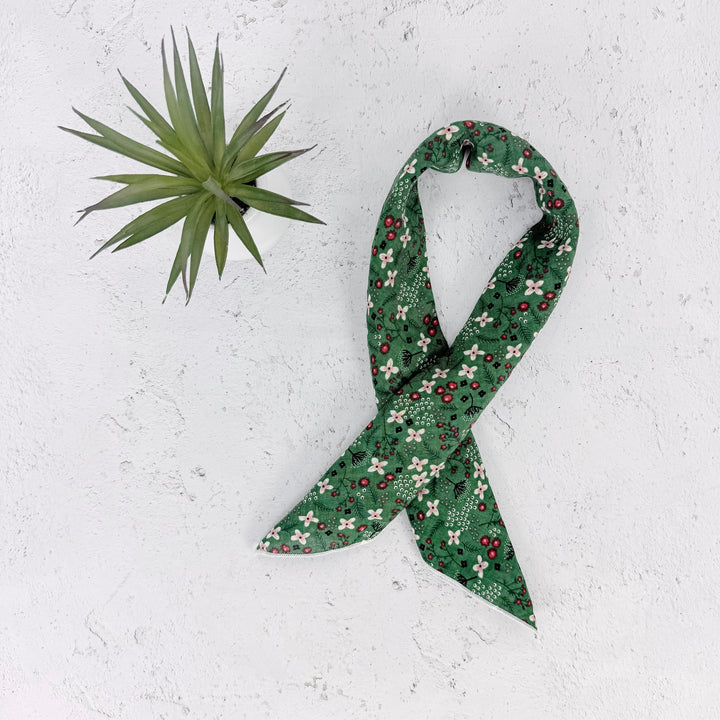 Sylvie Floral Square Scarf - Green