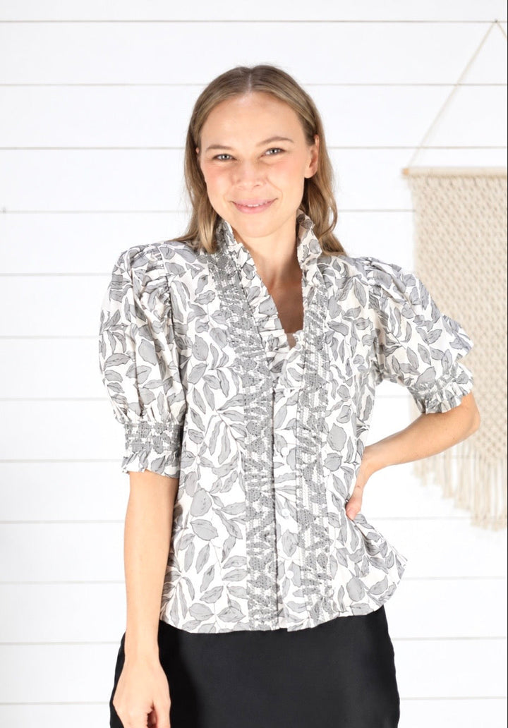 Alivia Floral Blouse - Black
