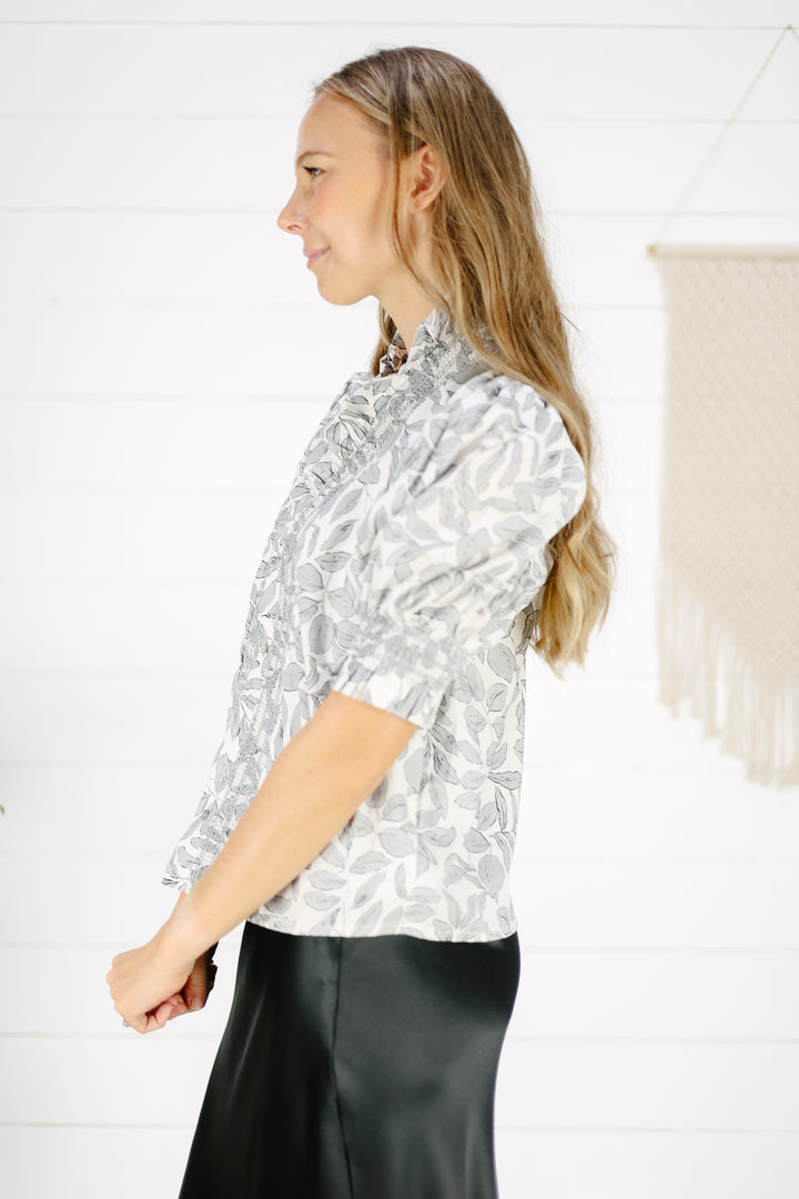 Alivia Floral Blouse - Black