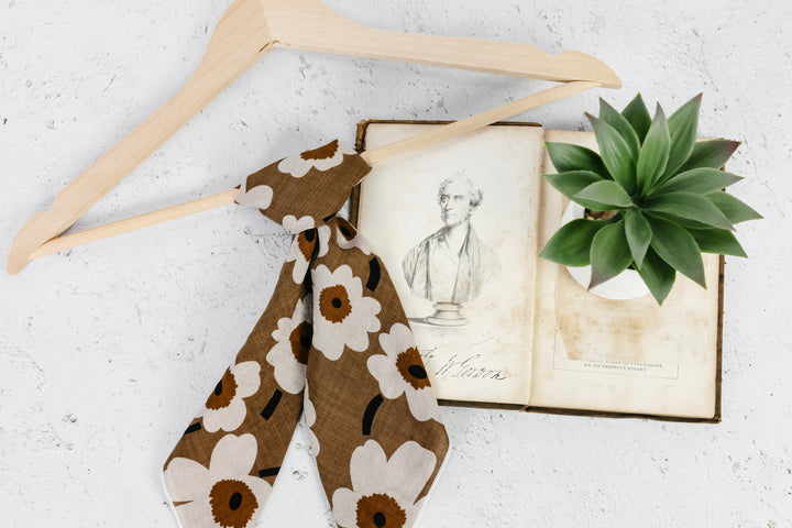 Della Floral Square Scarf - Taupe