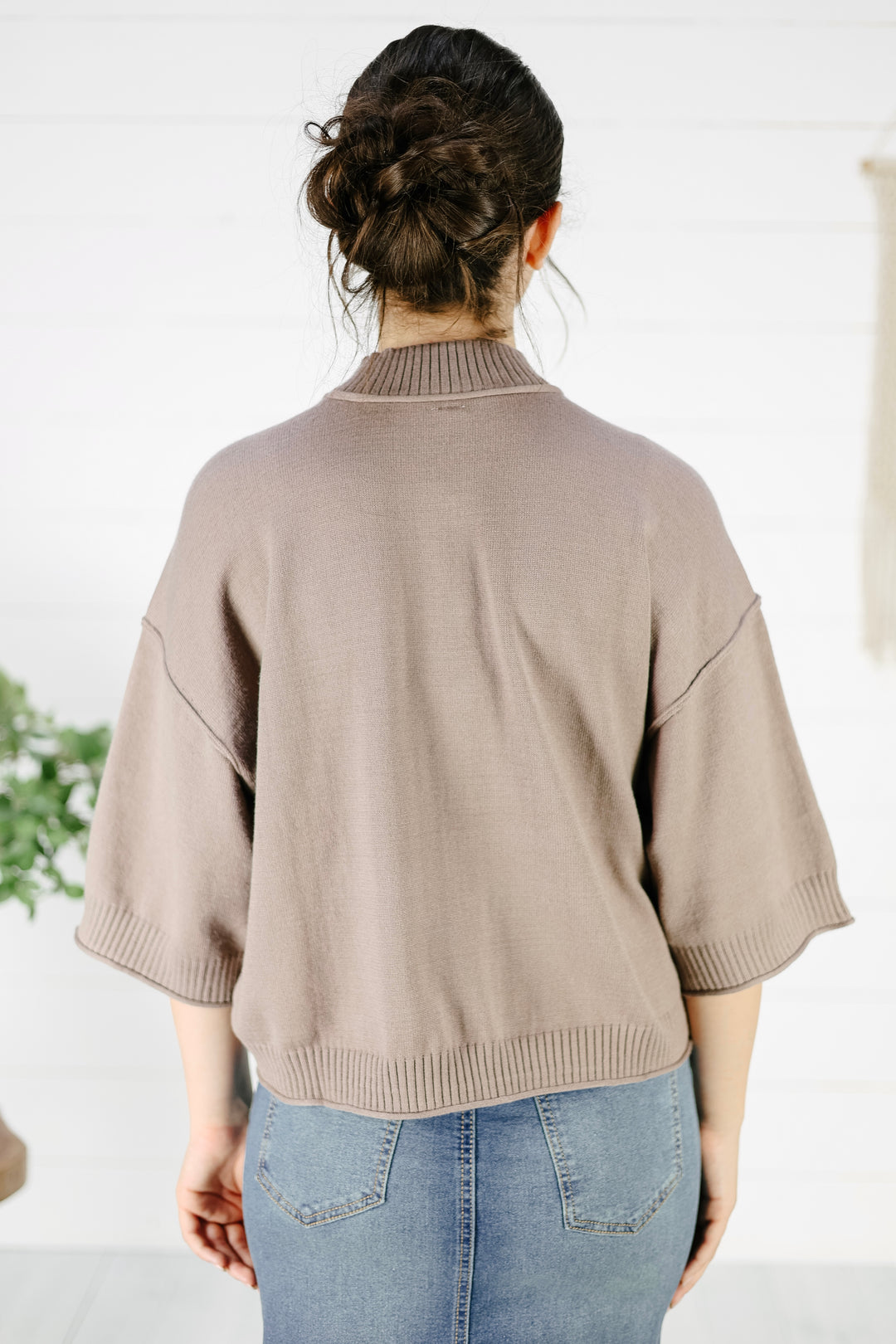 Kimmie Mock Neck Top - Mocha