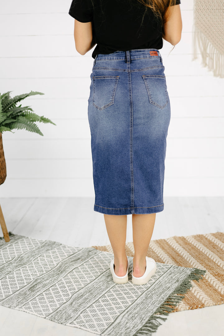 Carson Denim Skirt -Indigo Wash
