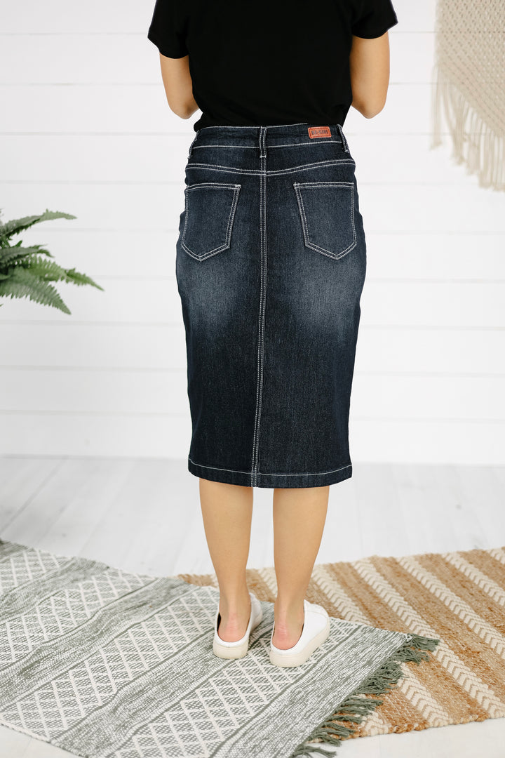 Benson Denim Skirt - Black Wash