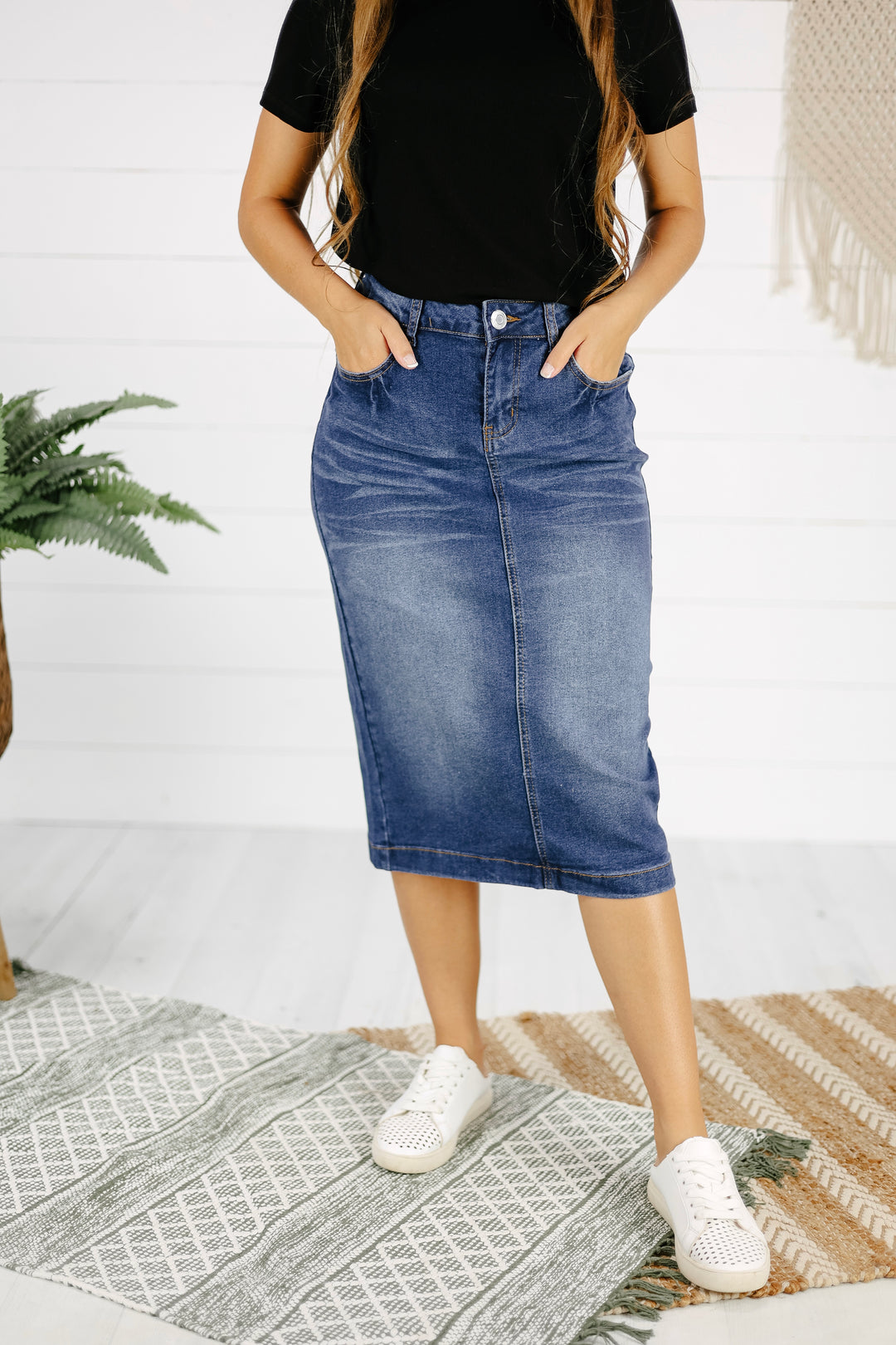 Carson Denim Skirt -Indigo Wash