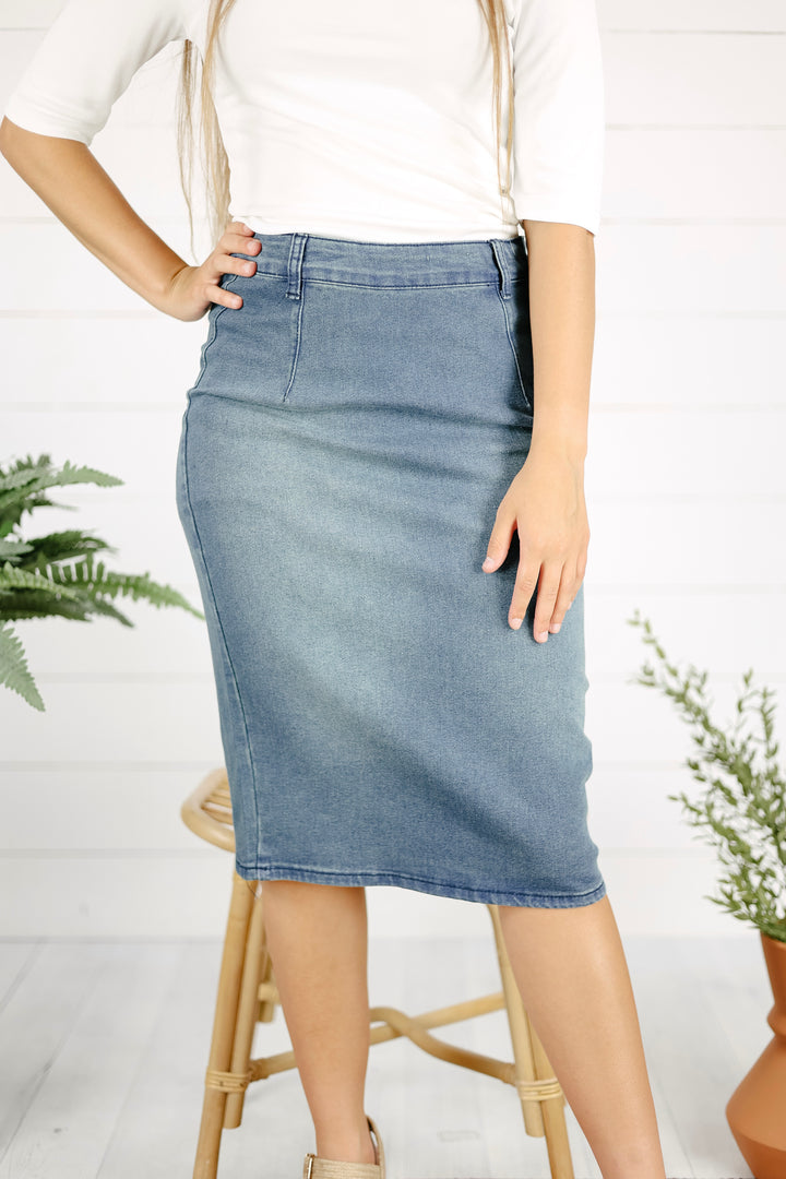 Teryn Denim Skirt - Vintage