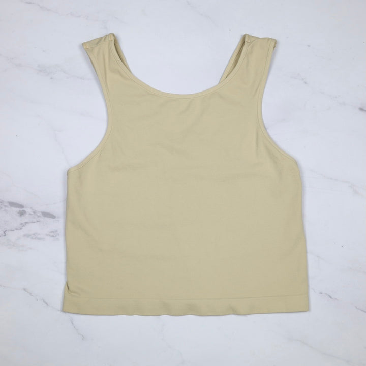 Scoop Neck Crop Top - Pebble