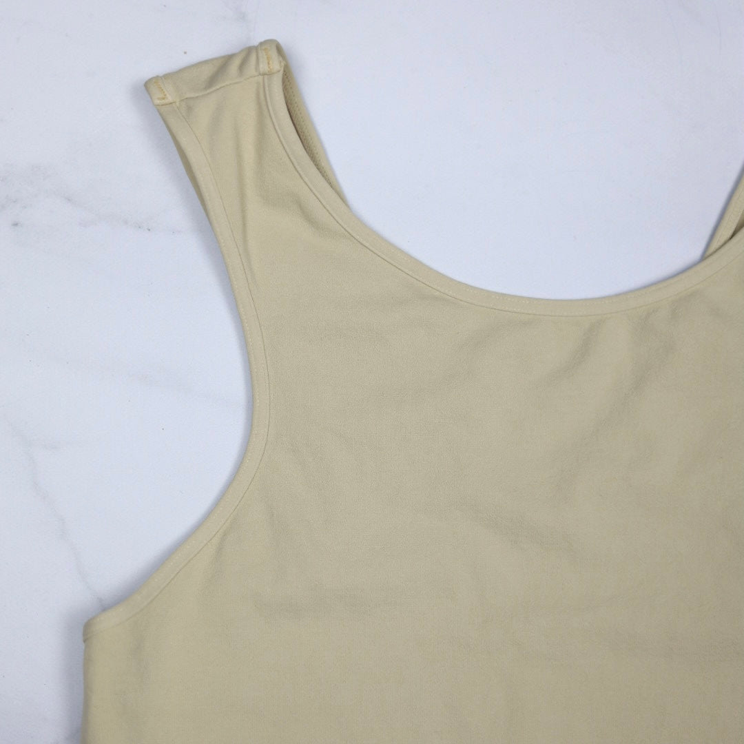 Scoop Neck Crop Top - Pebble