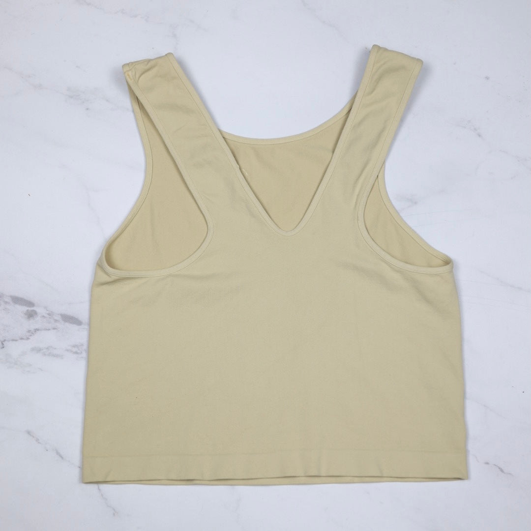 Scoop Neck Crop Top - Pebble