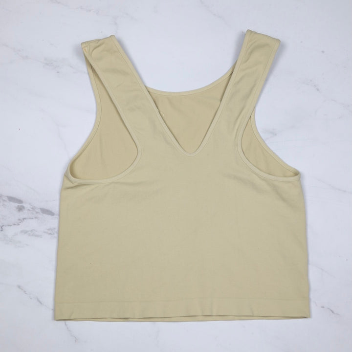 Scoop Neck Crop Top - Pebble