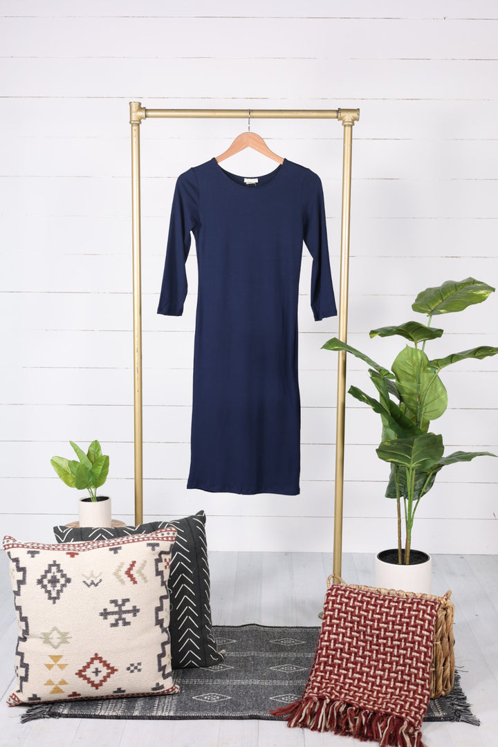 Briley Bodycon Slip Dress-Navy