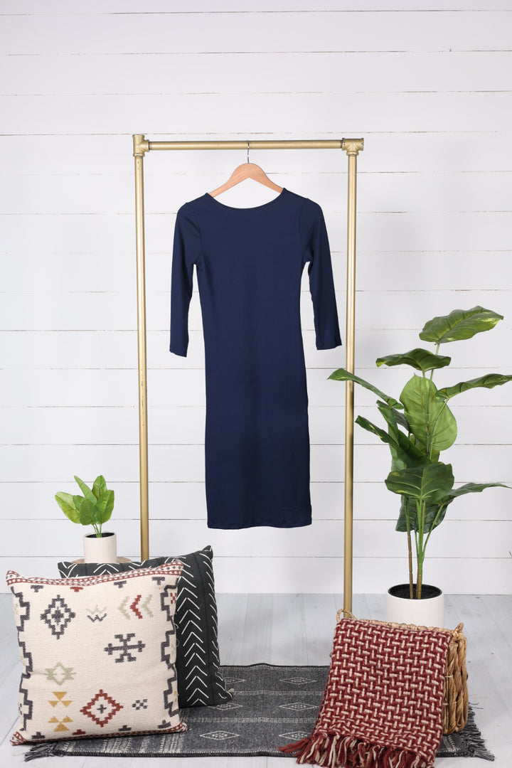 Briley Bodycon Slip Dress-Navy