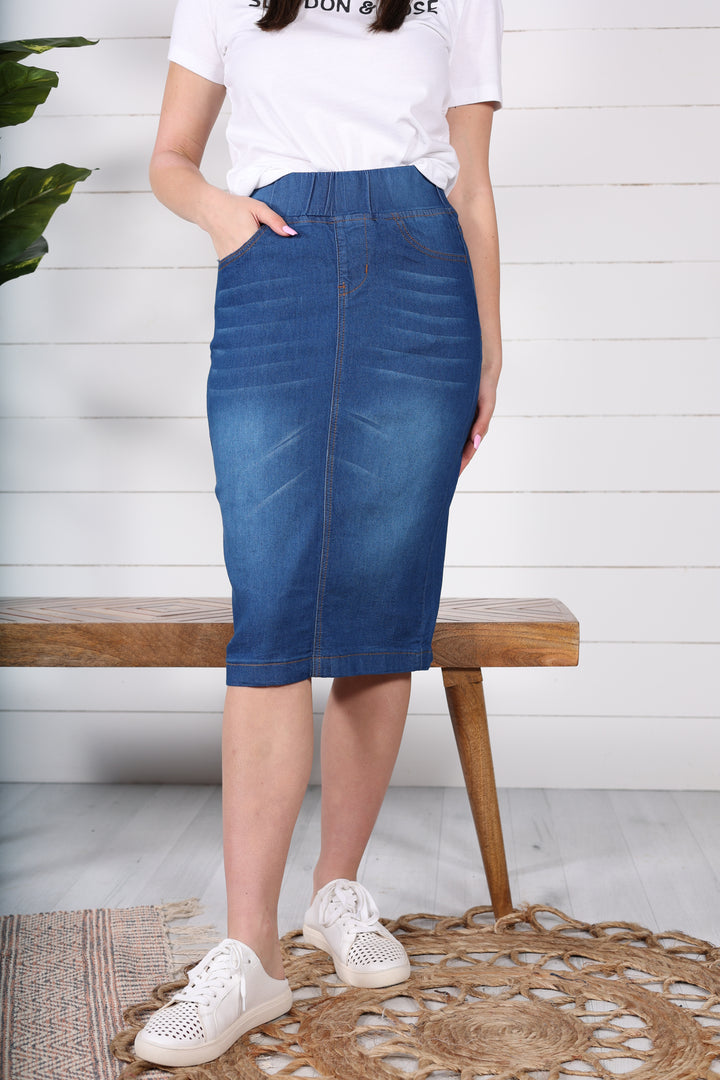 Owen Denim Skirt (Light & Airy) - Indigo Wash