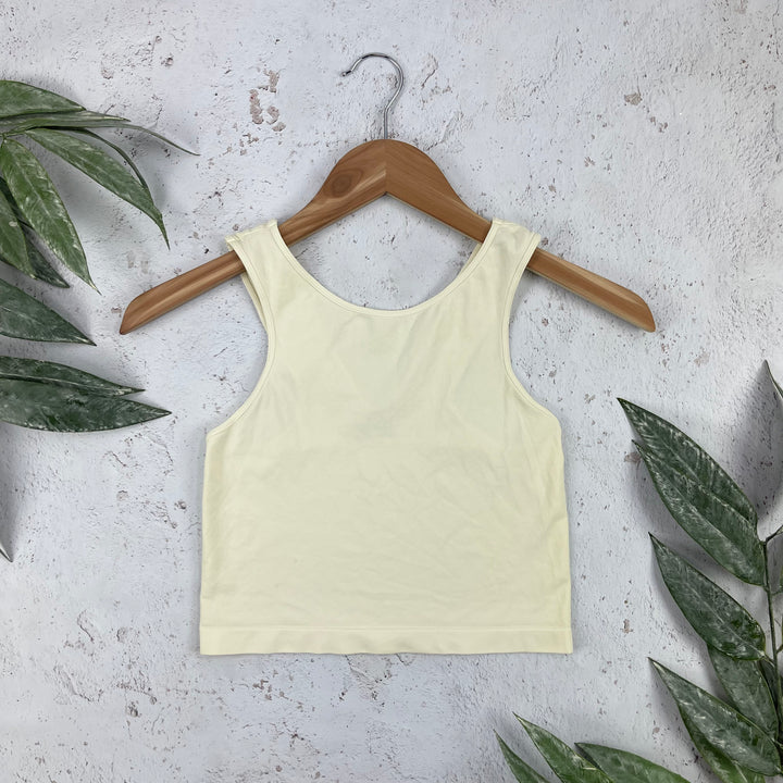 Scoop Neck Crop Top - Cream
