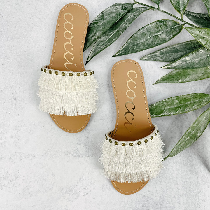 Ellison Fringe Sandals - Cream
