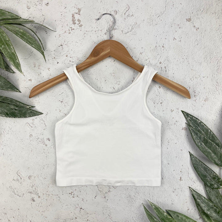 Scoop Neck Crop Top - White