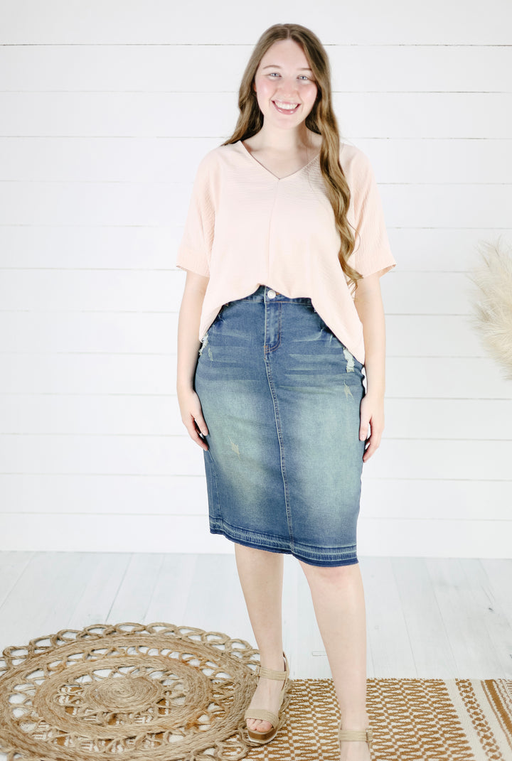 Foster Denim Skirt - Vintage Wash
