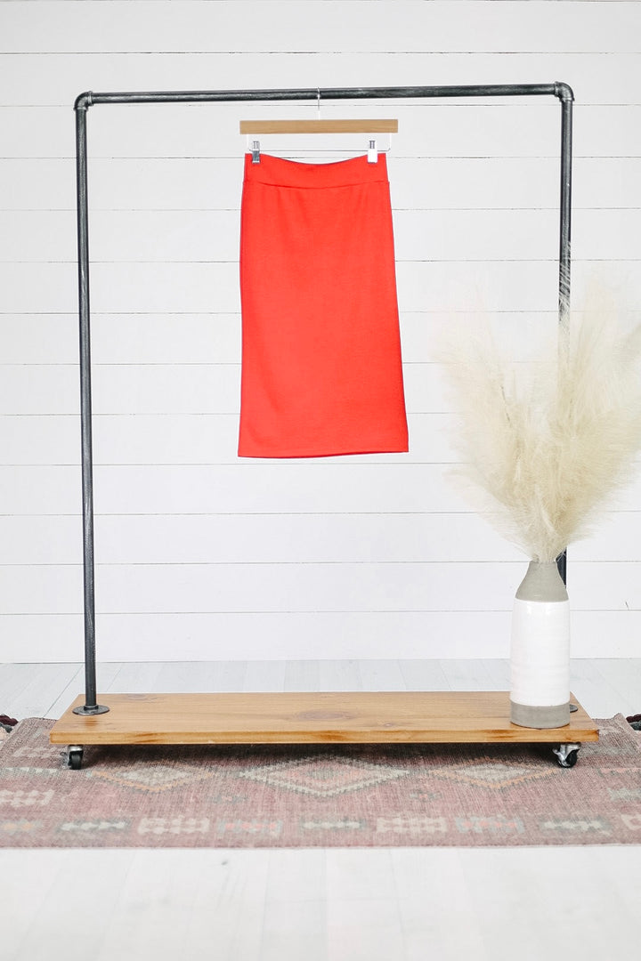 Amy Pencil Skirt - Red