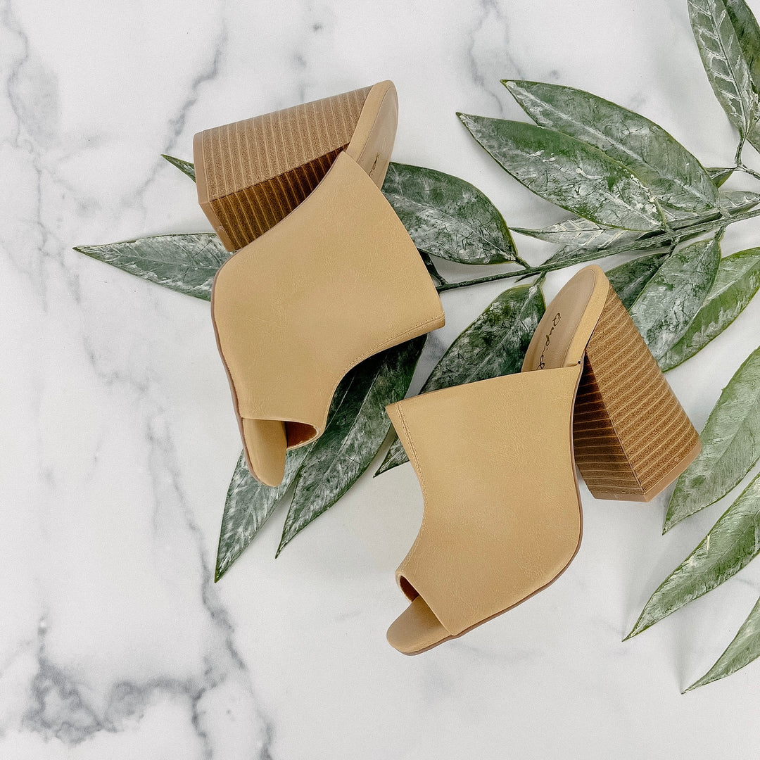 Monaca Mule Heels - Toffee/Final Sale