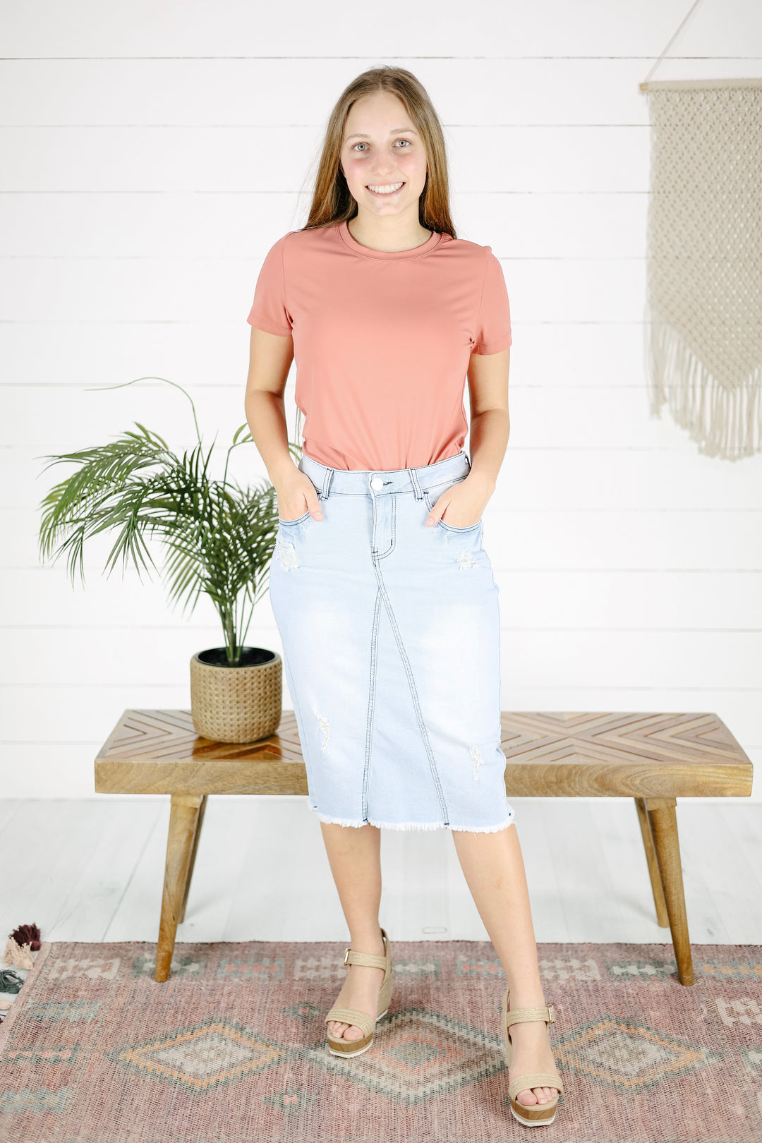 Manning Denim Skirt - Lt. Indigo